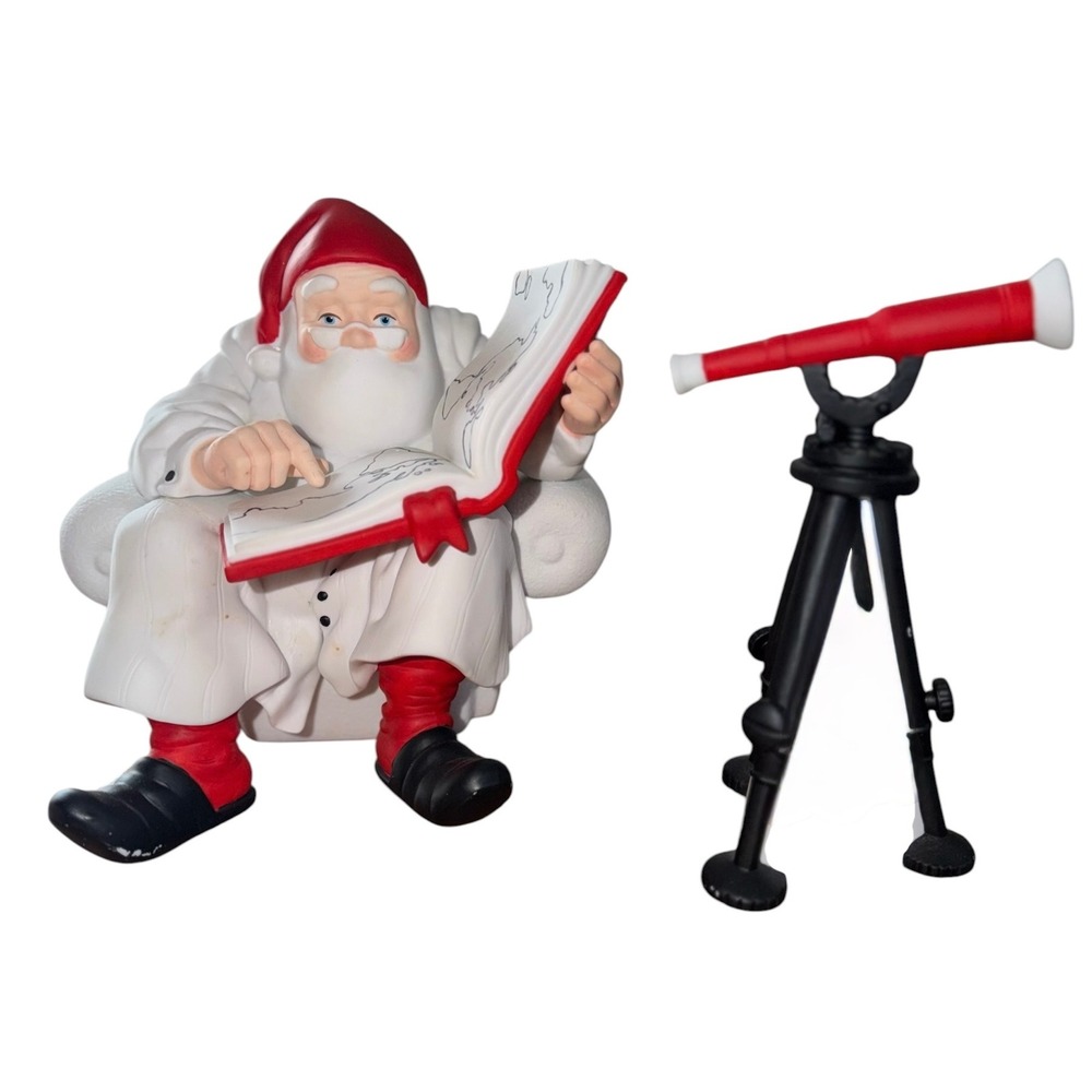 Repaired Vintage 90s Department 56 I Spy Santa Porcelain Set Winter Silhouette